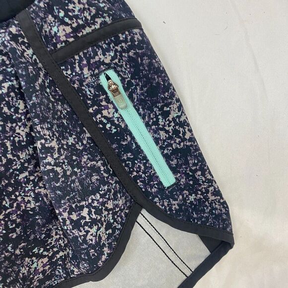 LULULEMON TRACKER SHORTS 3.5" INSEAM SIZE 6 Speckled Blue Running Drawstring - Picture 2 of 8